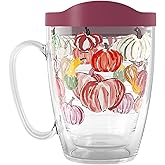 Tervis Sara Berrenson Fall Pumpkin Pattern Made in USA Double Walled Insulated Tumbler Cup Keeps Drinks Cold & Hot, 16oz Mug, Classic