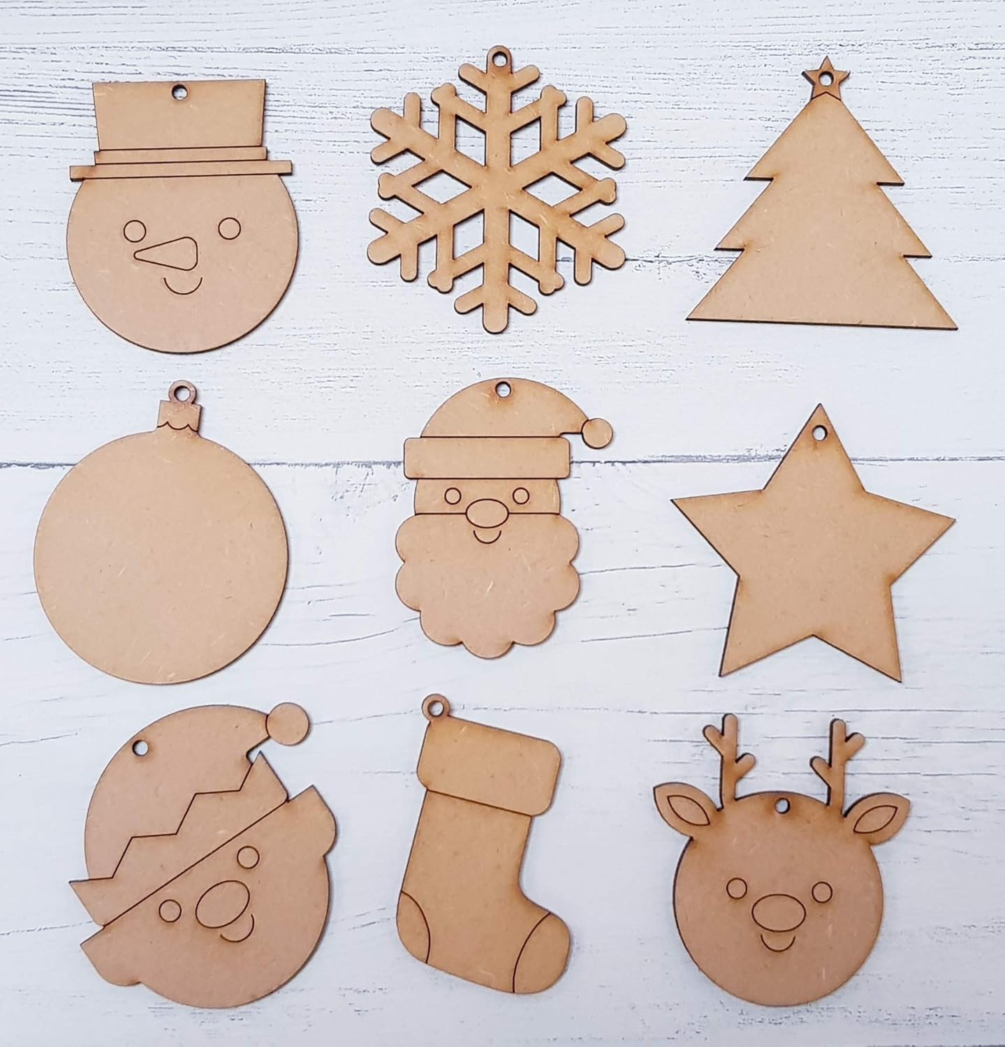 MDF Wooden Christmas Decorations Paint Your Own Amazon.co.uk Handmade