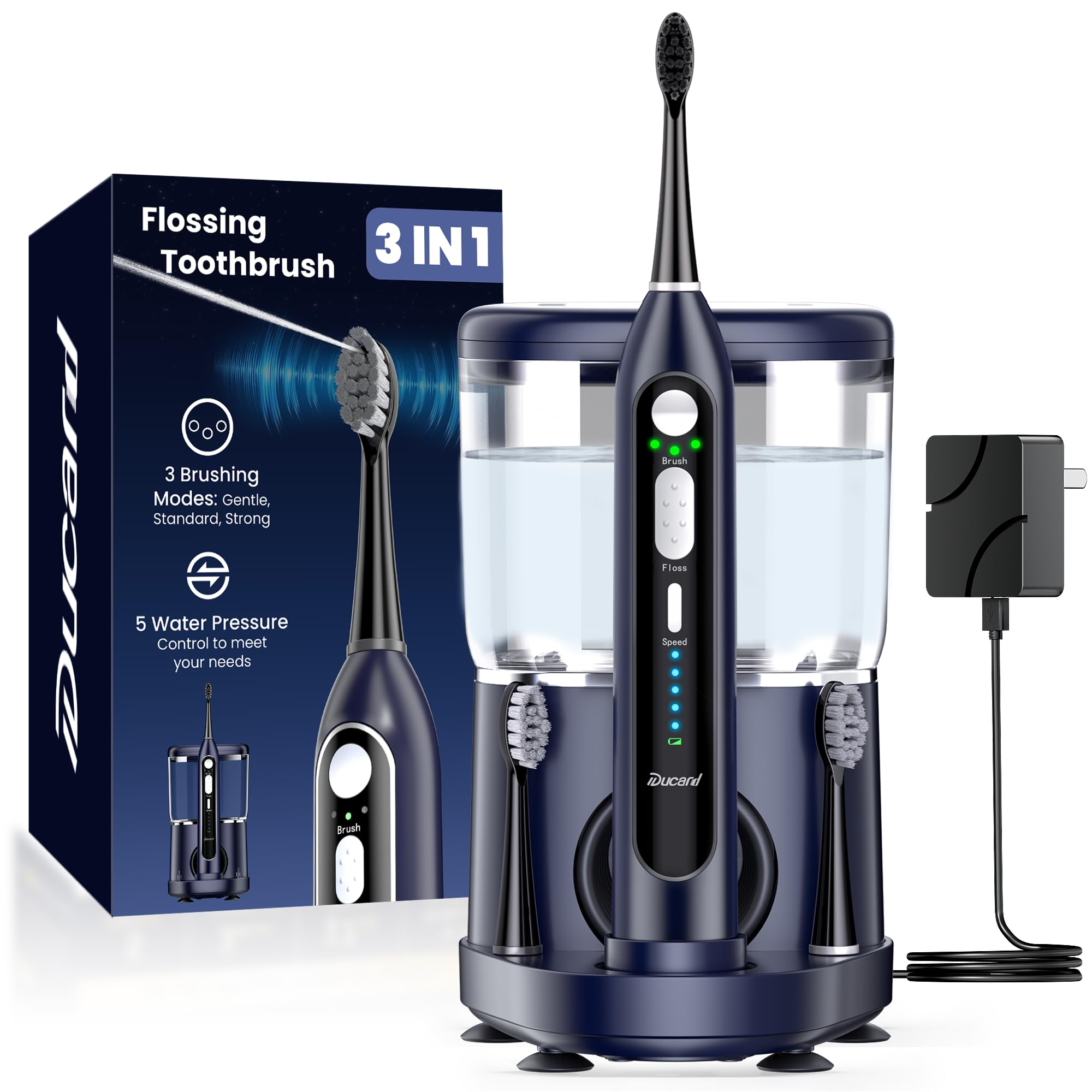 Photo 1 of Electric Toothbrush with Water Flossers for Adults, Upgrade Flossing Toothbrush Combo, 5 Floss Speeds&3 Brush Modes