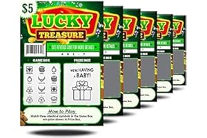 JAYOUR 6 Pack - Pregnancy Announcement Lottery Scratch-Off Tickets | 4x6 Authentic Looking | Great for Baby Announcements | Perfect for Pregnancy Announcement for Grandparents, Future Dad, or Friends!