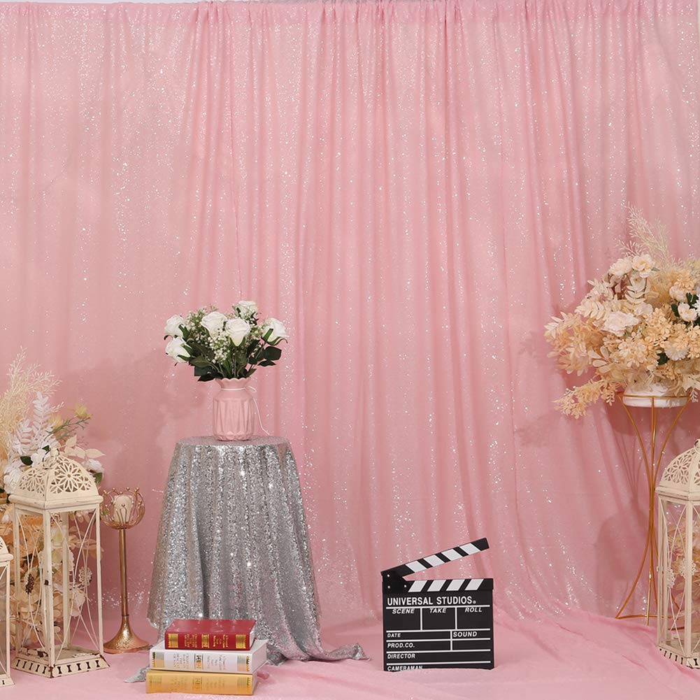 Eternal Beauty 213x213cm Pink Shinny Sequin Photography Backdrop Party Prom Wedding Youtobe Banquet Photo Background (7x7 feet)