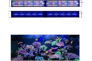 KZKR Upgraded Aquarium Light LED Full Spectrum 48-60 inch Hood Lamp for Freshwater Marine Plant Multi-Color Decorations Light 120-150 cm