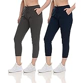 Sexy Basics French Terry Jogger Pants|Cotton Comfort | Capri Length Drawstring Sweat Pants | Multi Packs & Colors