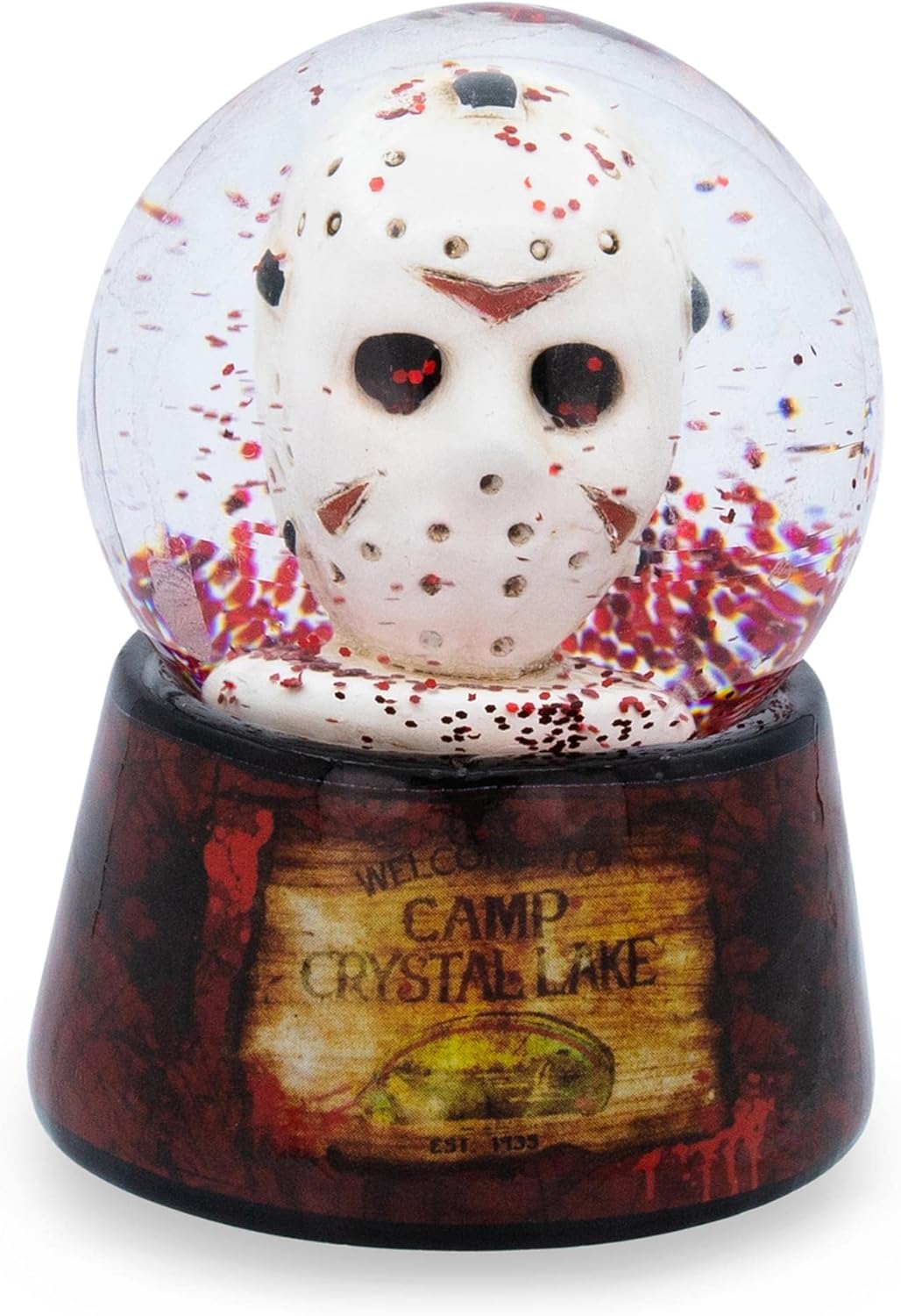 Snow Globes - Friday the 13th Jason's Mask 3-Inch Mini Snow Globe with Swirling Glitter Display Piece | Horror Movie Collectible Keepsake