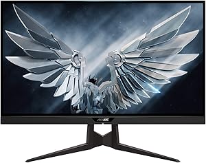 Gigabyte FI27Q-P 27" Frameless Gaming Monitor, QHD 1440p, 95% DCI-P3 Color Accurate IPS Panel, 1ms 165 Hz, HDR, G-SYNC Compatible and FreeSync Premium, Height/Tilt/Rotation Adjustable, VESA