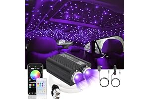 YINGTOUSHI Twinkle Headliner Star Light Kit, 1000Pcs*0.03in*9.8ft Ceiling Fiber Optic Lights APP/Remote Control Star Effect Music Mode RGBW Sound Activated for Car Roof Home Ceiling