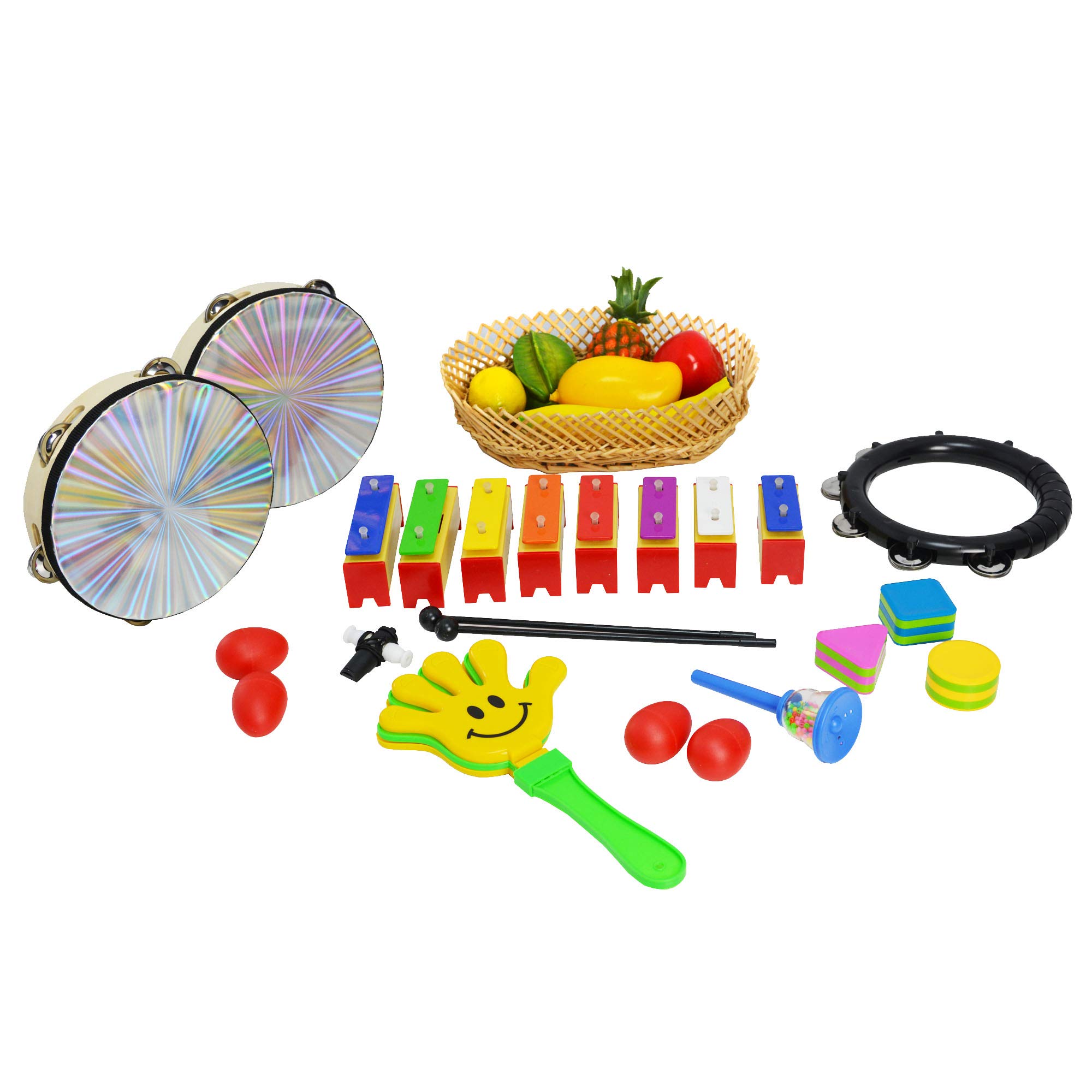 A-Star 20 Piece Music Therapy Percussion Set with Storage Tub, Educational Sensory Musical Instruments for Children