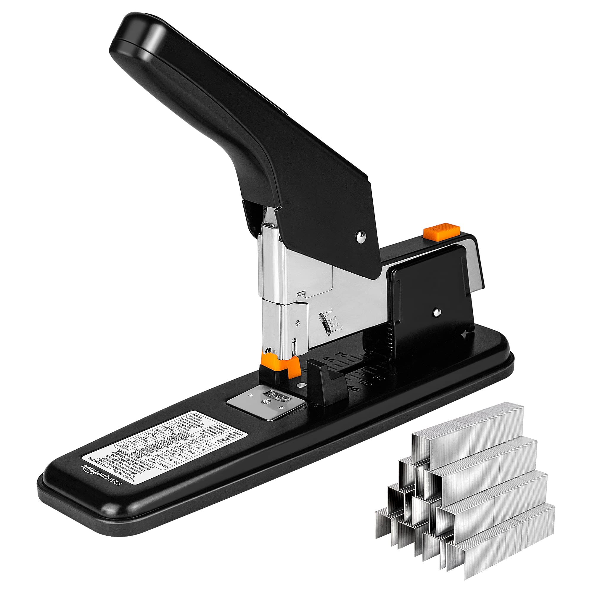 Amazon Basics Heavy-Duty Stapler, 210 Sheets, Black