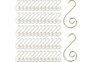 Savita 100pcs Ornament Hooks, Christmas Tree Hooks for Hanging Decorations (Gold)