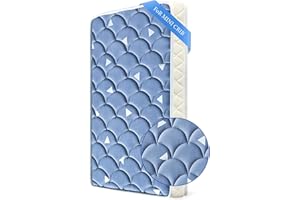 LILYVIBEBEARHAPPY 38’’x24’’ Mini Crib Mattress, Thickened Soft Breathable Foam, Quiet and Odorless Hypoallergenic Portable Travel Crib Mattress, Fits Mini and Portable Cribs,Blue