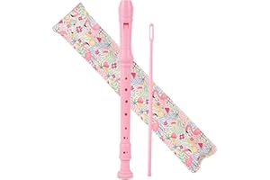 Haecsfl Recorder Instrument for Beginner Kids Adults,8-Hole Soprano Descant Recorder Music Flute with with Cleaning Rod & Leather Case For School Student Home Entertainment(2-Flamingo)