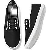 Women's Canvas Slip On Sneakers - Casual Walking Shoes, Non Slip Work Shoes