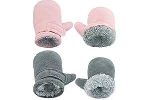 BAVST Baby Toddler Winter Mittens Girls Warm Fleece Lined Gloves Kids Sherpa Lined Mittens for Boys