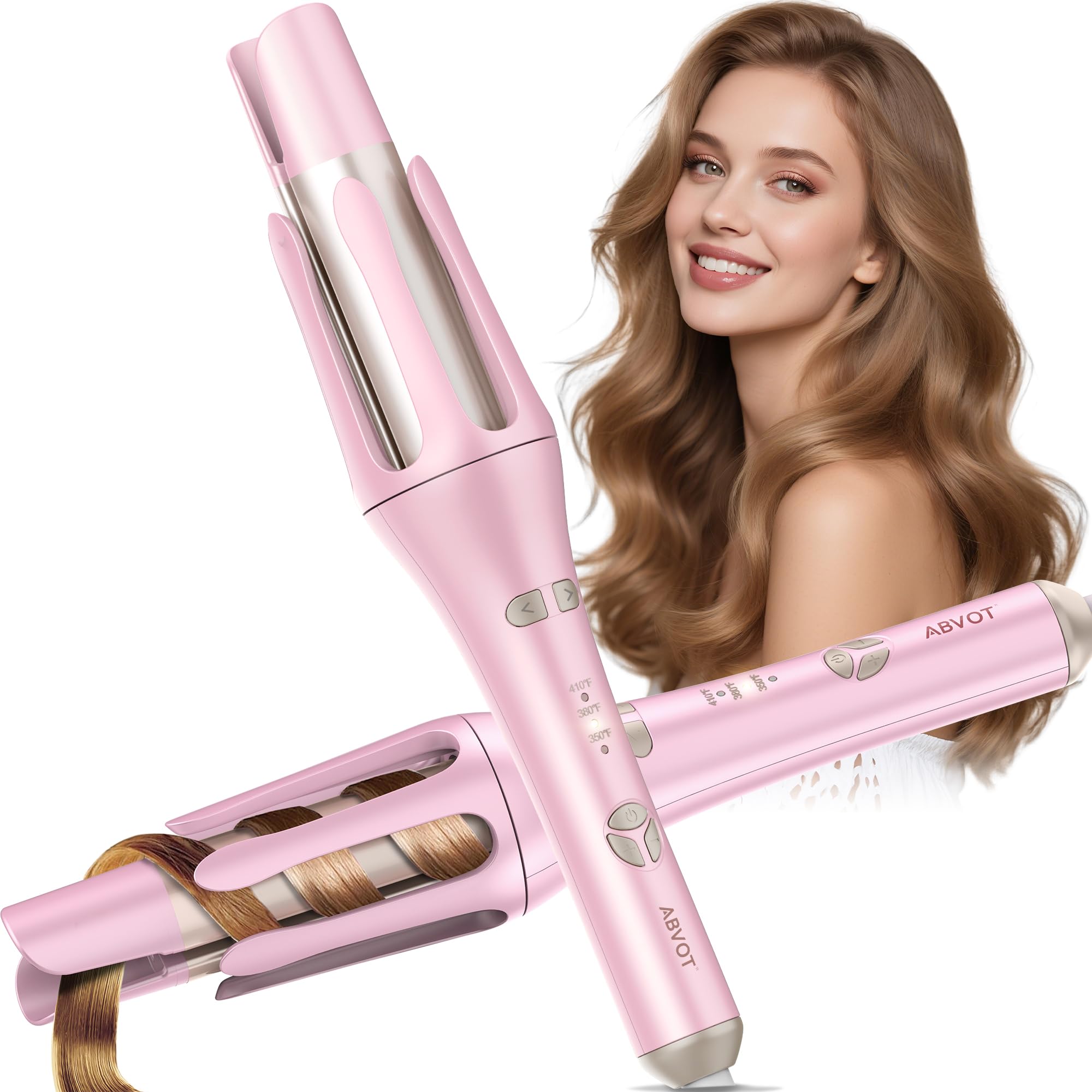 Photo 1 of Automatic Rotating Curling Iron 1 1/2 inch, Pro Long Barrel Auto Curling Wand for Long Hair, Anti-Scald & Tangle, Ionic Ceramic Travel Dual Voltage Hair Curlers for Shiny & Effortless Curls