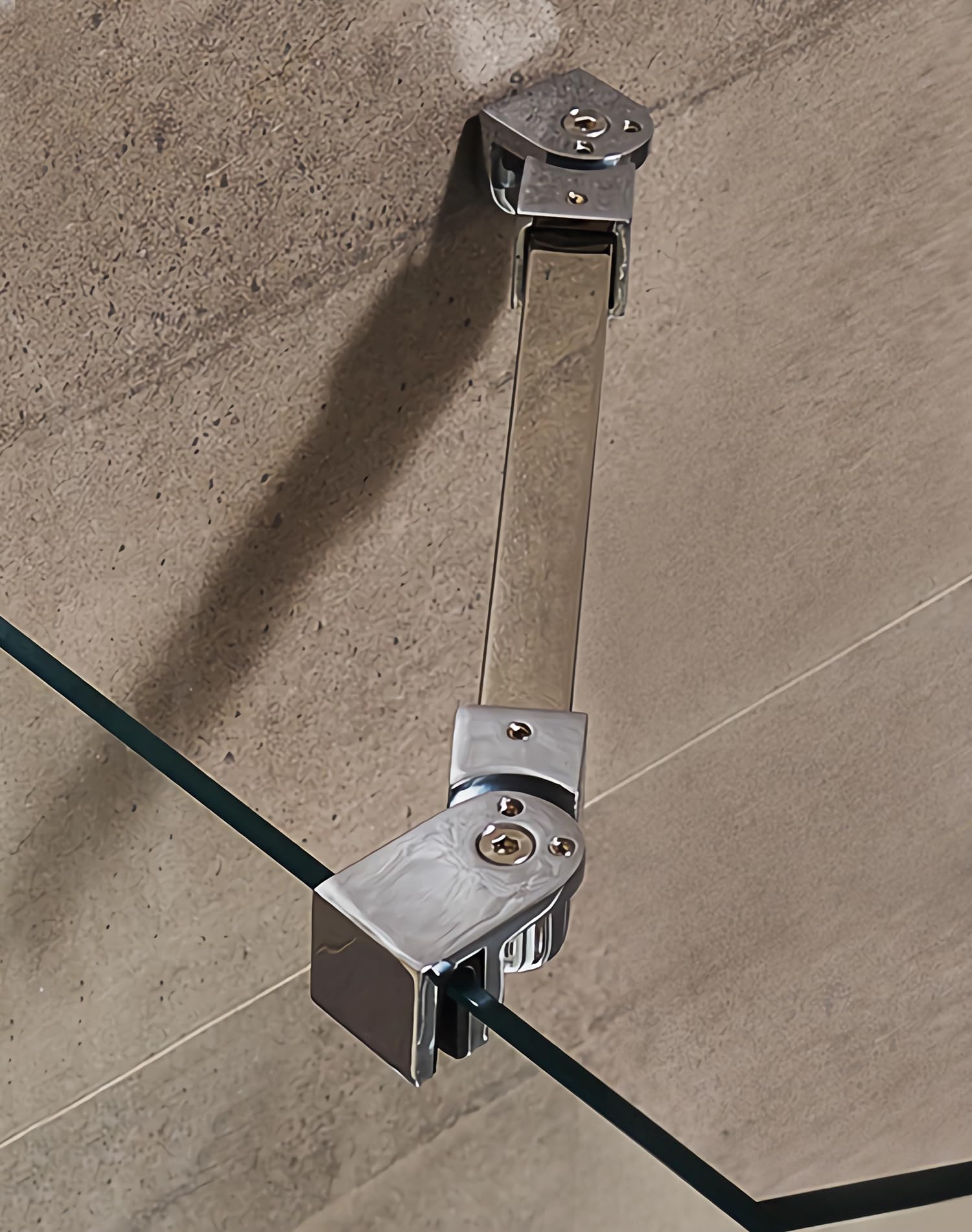 QWORK® Flexible Shower Screen Support Stabilizer - 304 Stainless Steel - Length 40cm/16" Fits 8-12mm Glass