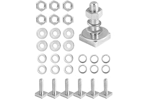 MOROINRIZ T Slot Bolts for Roof Rack Cross Bars, Platform, Cargo Basket, Stainless M8 x 30mm, 5mm Thick, Square T Track Bolt Adapter to Secure Bike/Ski/Kayak Rack, Solar Panel, Awning