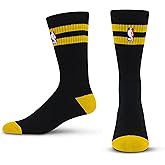 For Bare Feet NBA Logoman 2 Stripe Crew Sock Size Youth