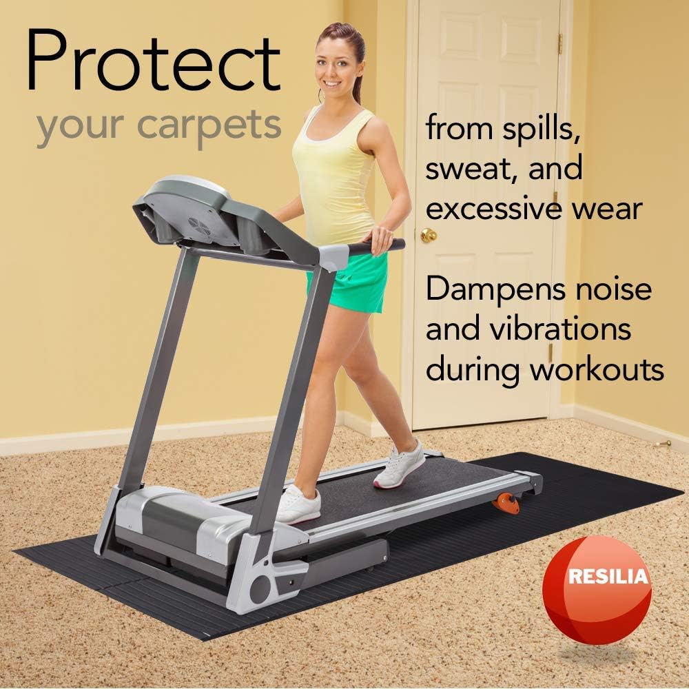 Resilia - Clear Vinyl Plastic Floor Runner/Protector for Deep Pile Carpet - Non-Skid Decorative Pattern, (27 Inches Wide x 6 Feet Long) -