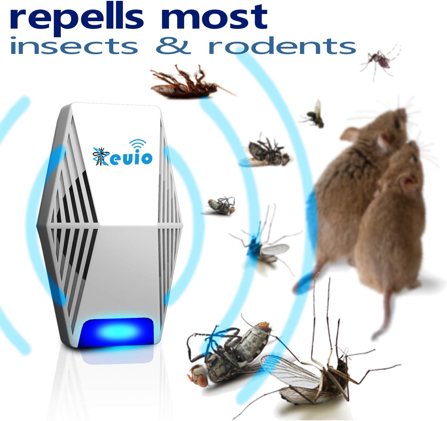 Ultrasonic Pest Repeller Plug-in Control Electronic Insect Repellent Pest Control Reject Devices Pest Repellent Home Indoor Defender for Rat Mosquito Mice Spider Ant Roaches Bugs Flea Insect (2 Pack) : Garden & Outdoor
