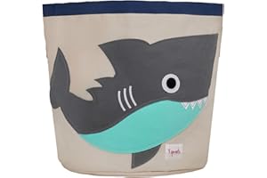 3 Sprouts Laundry and Toy Basket Canvas Storage Bin for Baby and Kids, Shark Grey