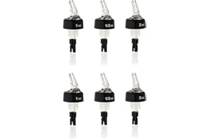 True Measured Liquor Pour Spout Set.5 oz, 1 oz, 2 oz Pourers, Set of 6, Bar & Cocktail Accessories
