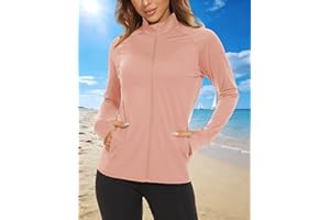 Women's UPF 50+ Sun Protection Jacket Lightweight Full Zip Athletic Hoodie Long Sleeve Workout Shirts for Hiking Running