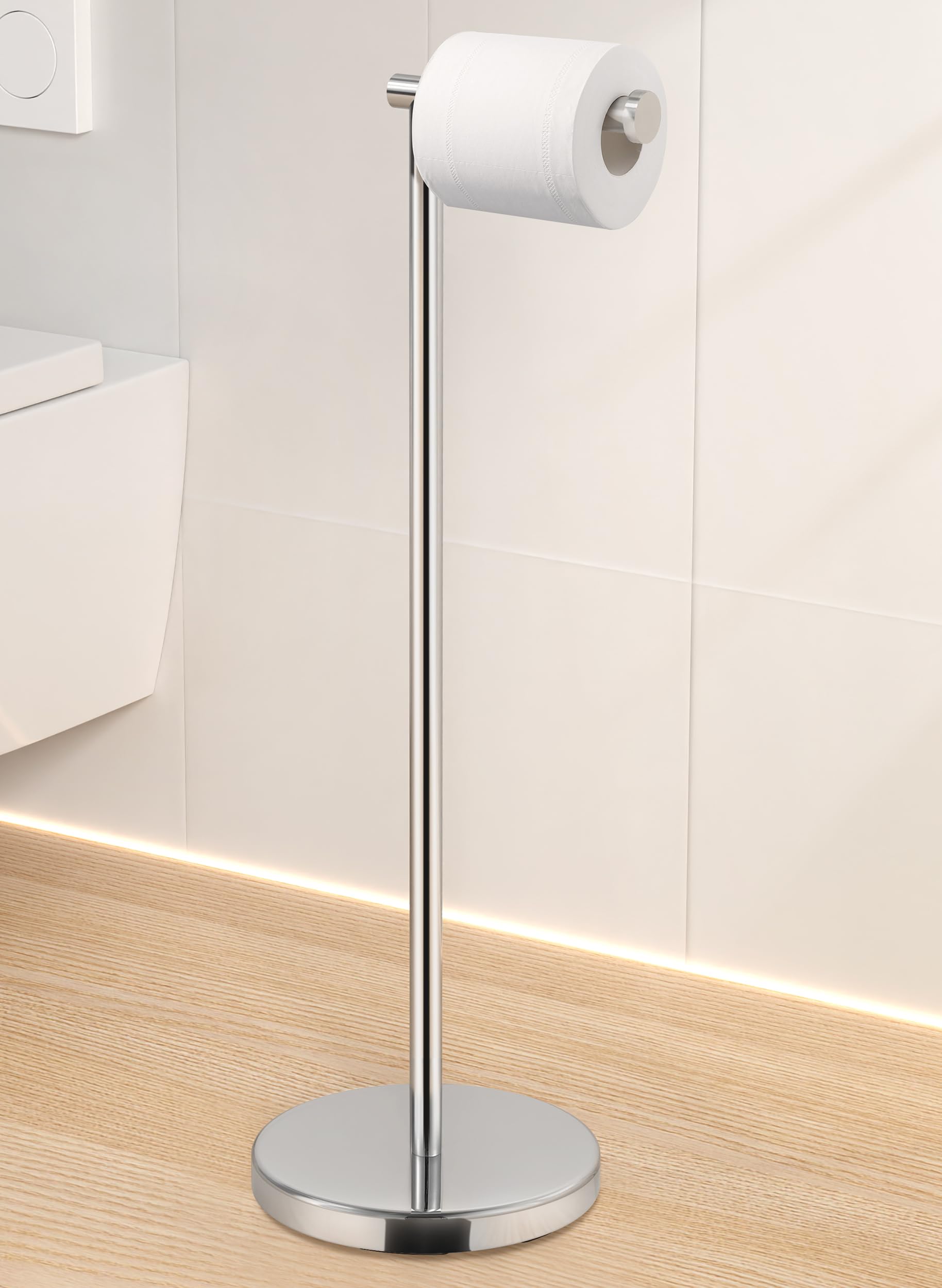 Photo 1 of KES Toilet Paper Holder Free Standing 26" H (Taller Version), Toilet Paper Holder Stand with Weighted Base for Bathroom, Rustproof 18/8 Stainless Steel Polished Finish, BPH283S66