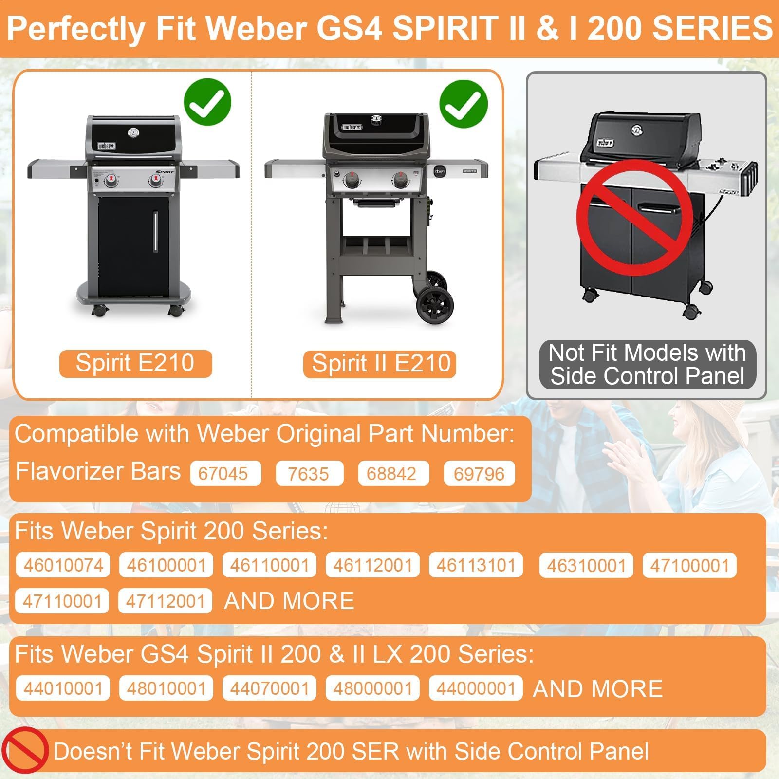 Condition photo showing New/Like New for flavorizer bars for weber spirit 2 grill replacement parts gs4 spirit ii 7635 67045 68842 69796,gril
