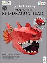 Fiesta Crafts Red Dragon 3D Mask Craft Kit for Kids & Adults - Easy Assemble view 2