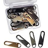 12 PCS Zipper Pull Replacement (Upgraded Metal Spring Design), Detachable Zipper Repair Tabs for Luggage, Backpacks, Jackets, Boots - 4 Colors (Black, Silver, Gold, Gray)