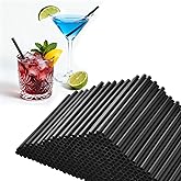 [500 COUNT] 5inch Short Cocktail Straws, Black Disposable Small Drinking Straws, Swizzle Sticks, Mixer, for Bar, Margarita, Coffee, Martini, Whiskey, Milk, Club, Kitchen and Party