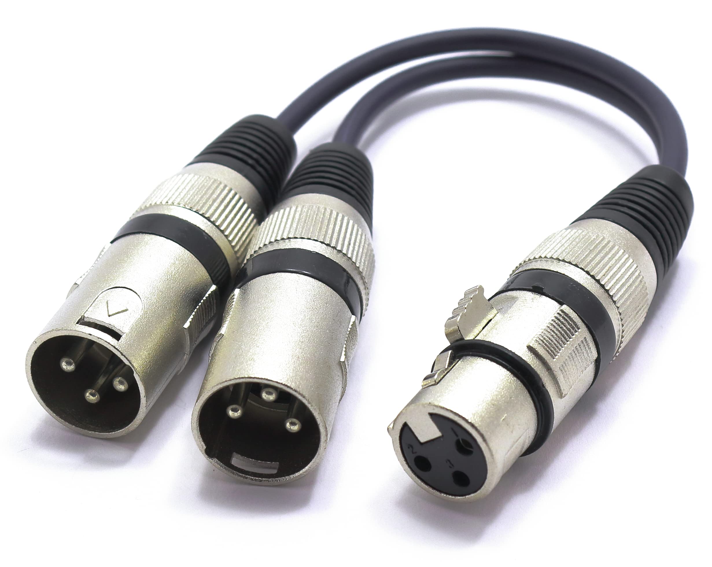 VITALCO XLR Splitter Y Cable Adapter XLR Female to 2x Male 3 PIN Microphone Audio Y-Splitter