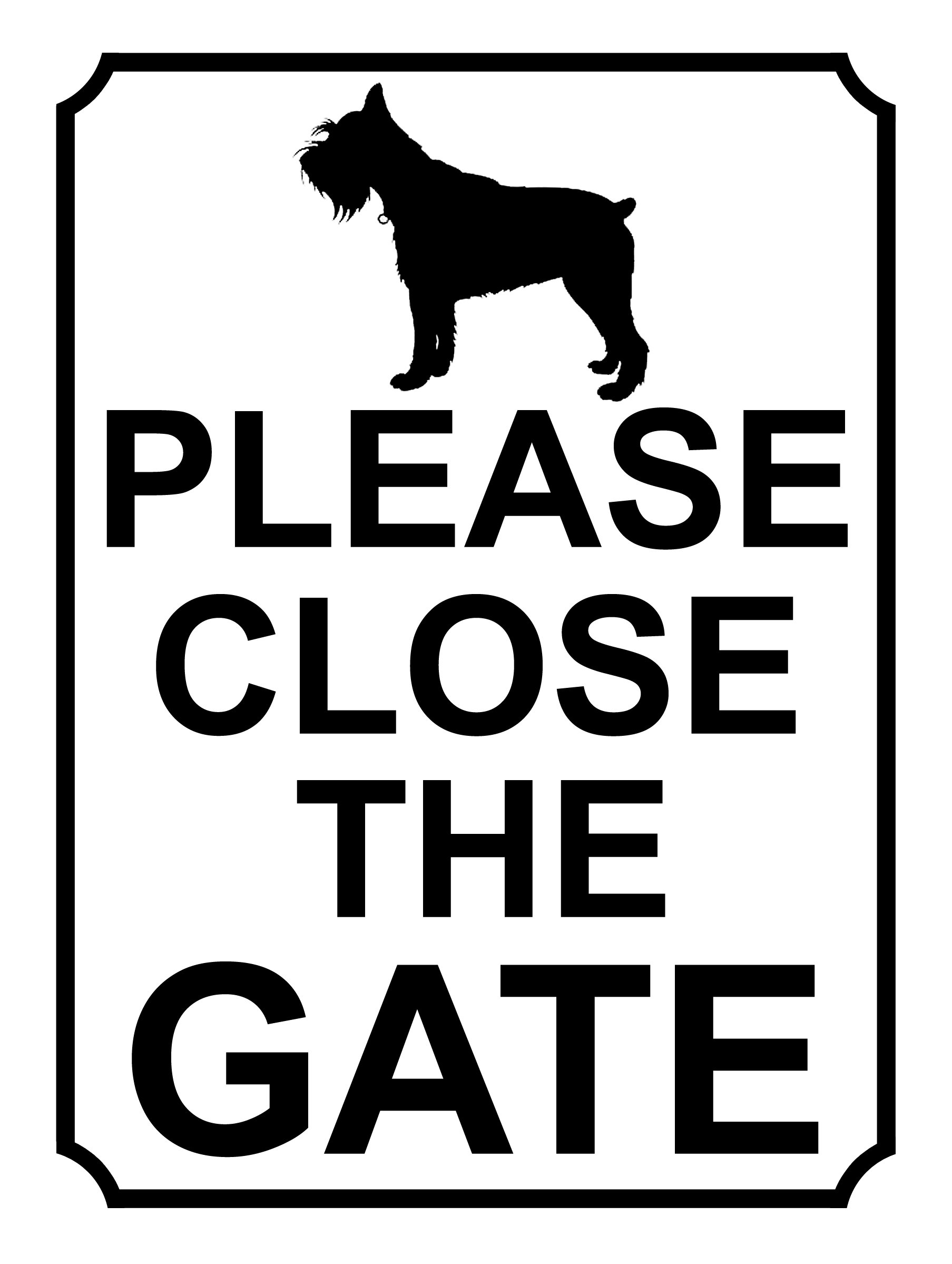 SHAWPRINT PLEASE CLOSE THE GATE DOG THEME METAL SIGN 267MM X 200MM (420H1L) LARGE 10" X 8"