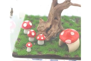 LUTQ 5 Pack Jumping Spider Habitat Decor with Mushroom Hide - Resin Spider Accessories and Enclosure Accessories