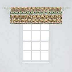 Ambesonne Egyptian Print Window Valance, Motifs