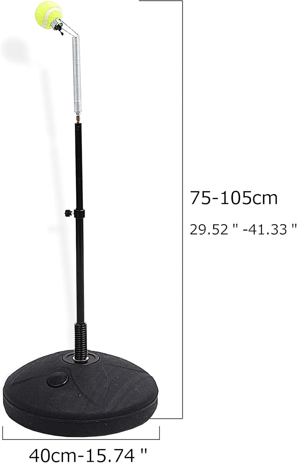 AKOZLIN Tennis Equipment, Tennis Ball Trainer, Practice Training Tool Sport Exercise, Tennis Base with A Retractable Iron and Tennis Rebound Player with Trainer Baseboard + 2 Training Ball（Black : Sports & Outdoors