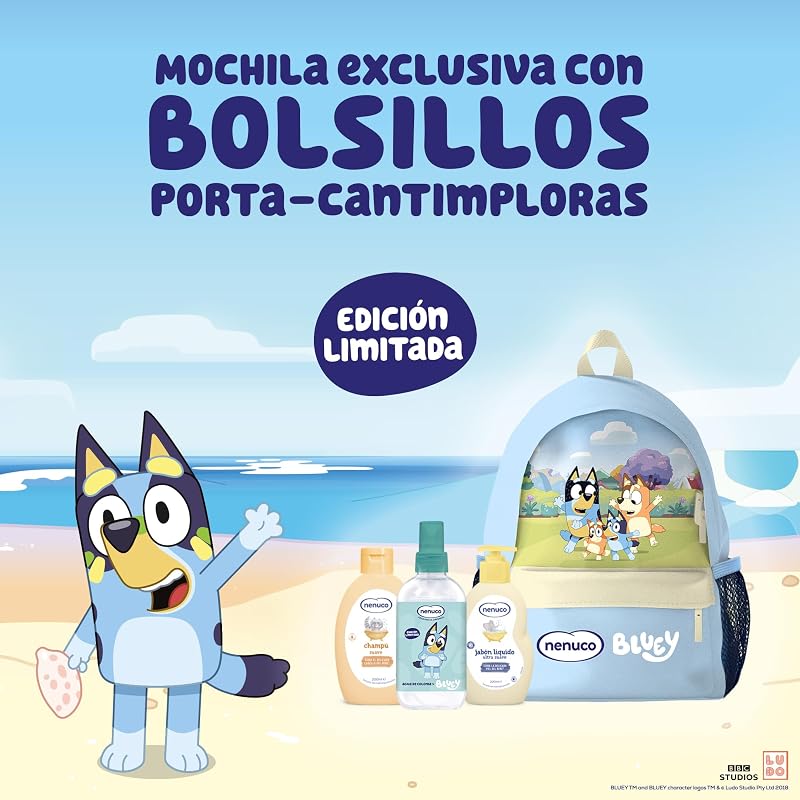 agua de colonia fragancia original formato spray 240 ml, edición limitada Bluey, recomendada para bebés a partir de 3 meses