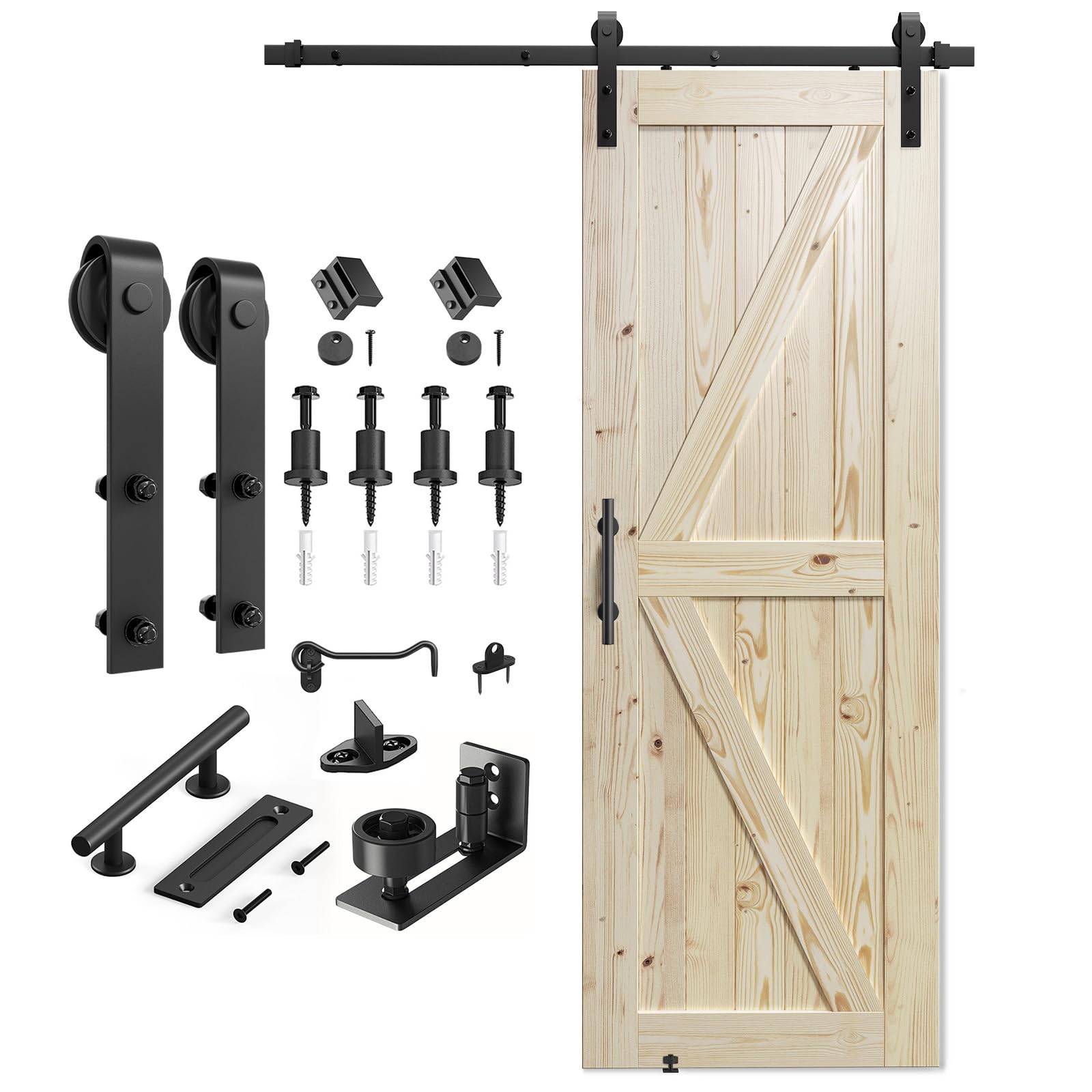 SMARTSTANDARD 30in x 84in Sliding Barn Door with