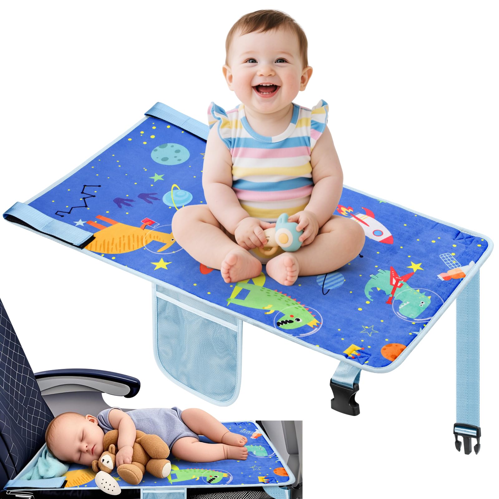 Photo 1 of Toddler Airplane Bed, Toddler Airplane Travel Essentials, Airplane Seat Extender for Kids, Portable Plane Travel Bed for Long Flight Flying