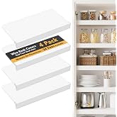 SpaceAid Wire Shelf Covers for Pantry Rack, 24" W x 12" D, White 4pcs | PVC Wire Rack Cover for Pantry and Closet Shelving, Durable Shelves Liner for Kitchen, 0.31-inch Thick Waterproof