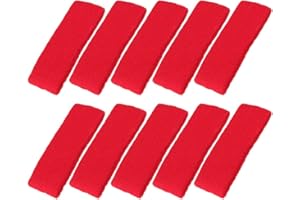 Mallofusa 10 PCS Sports Basketball Headband/Sweatband Head Sweat Band/Brace Gift Party Outdoor Activities (Red)