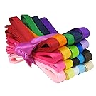 Hipgirl 40 Yards 3/8" Grosgrain Fabric Ribbon Set For Gift Package Wrapping, Hair Bow Clip Accessory Making, Crafting, Sewing, Wedding Decor, Boy Girl Baby Shower-(20x2yd Solid Boutique Ribbons)