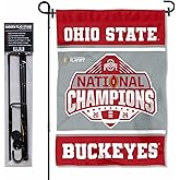 College Flags & Banners Co. Ohio State Buckeyes 2024 National Champs Garden Flag with Pole Stand Holder