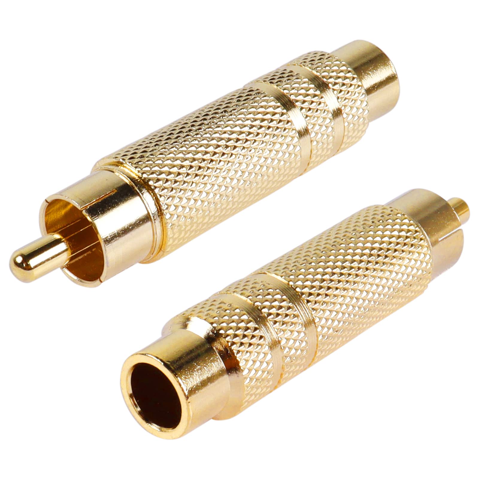 PNGKNYOCN RCA to 1/4 Inch Adapter, Gold Plated RCA Male Plug to 6.35mm 1/4 Inch TS Female Audio Converter for Amplifiers, Speaker and More(2 Pack)