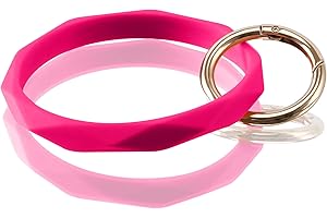 Huakan Key Ring Bracelet Keychain Silicone Bangle for Women and girls Diamond Shaped