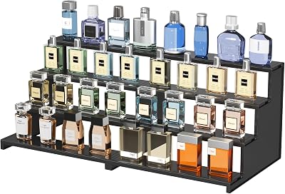 Lifewit 4 Tier Perfume Stand Plastic Organizer 30 cm Black 2 Pcs