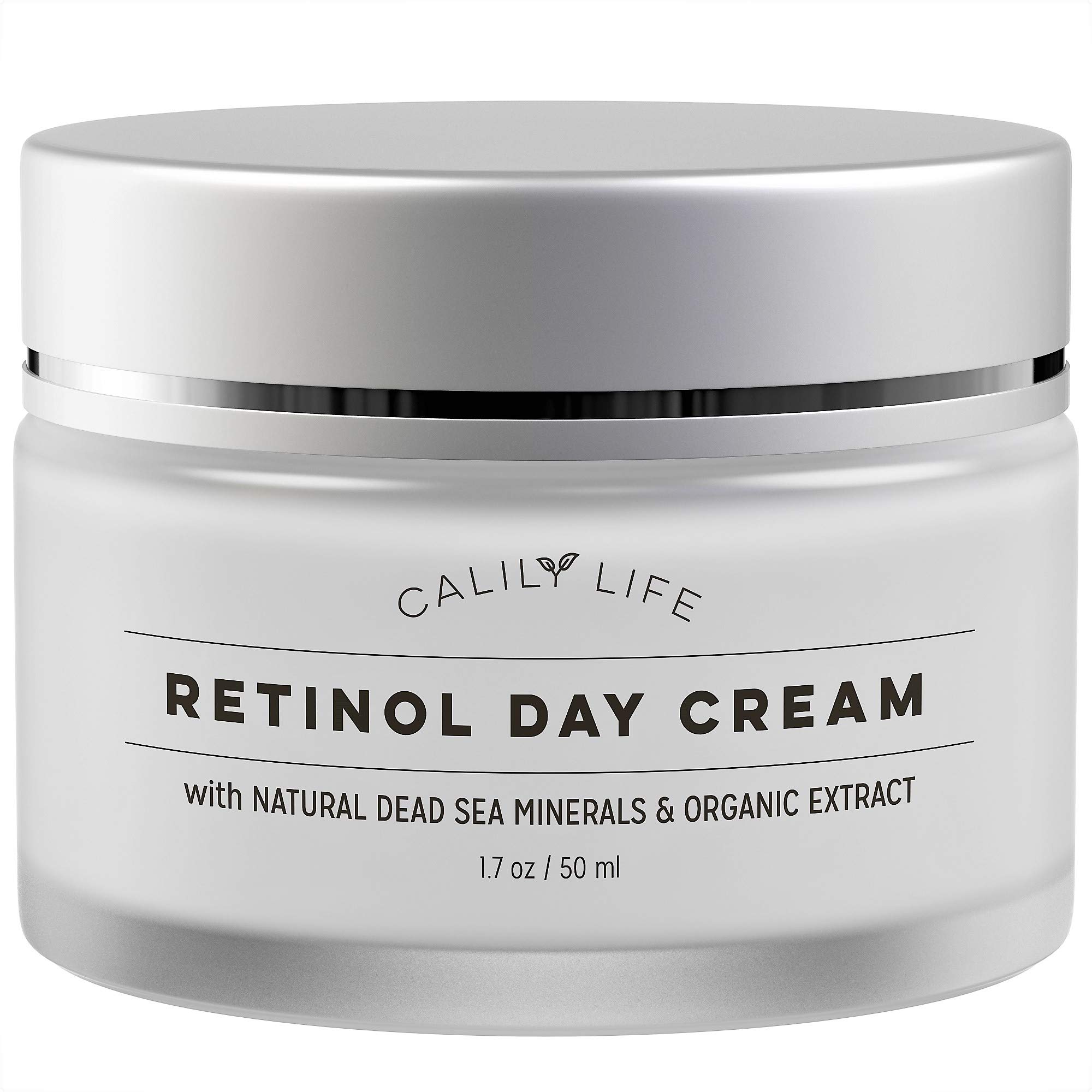 CalilyLife Organic Anti-Aging Retinol Day Cream with Dead Sea Minerals, 1.7 Oz. – Non-Greasy, Fast Absorbing – Anti-Wrinkle, Hydrates, Smooths, Regenerates and Strengthens
