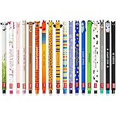LEGAMI - Set of 18 Erasable Gel Pens with Thermosensitive Erase Ink, Range of ink colours &amp; barrel designs, 0.7mm Tip, Animal Designs, Chicken, Pig, Donkey, Cow etc