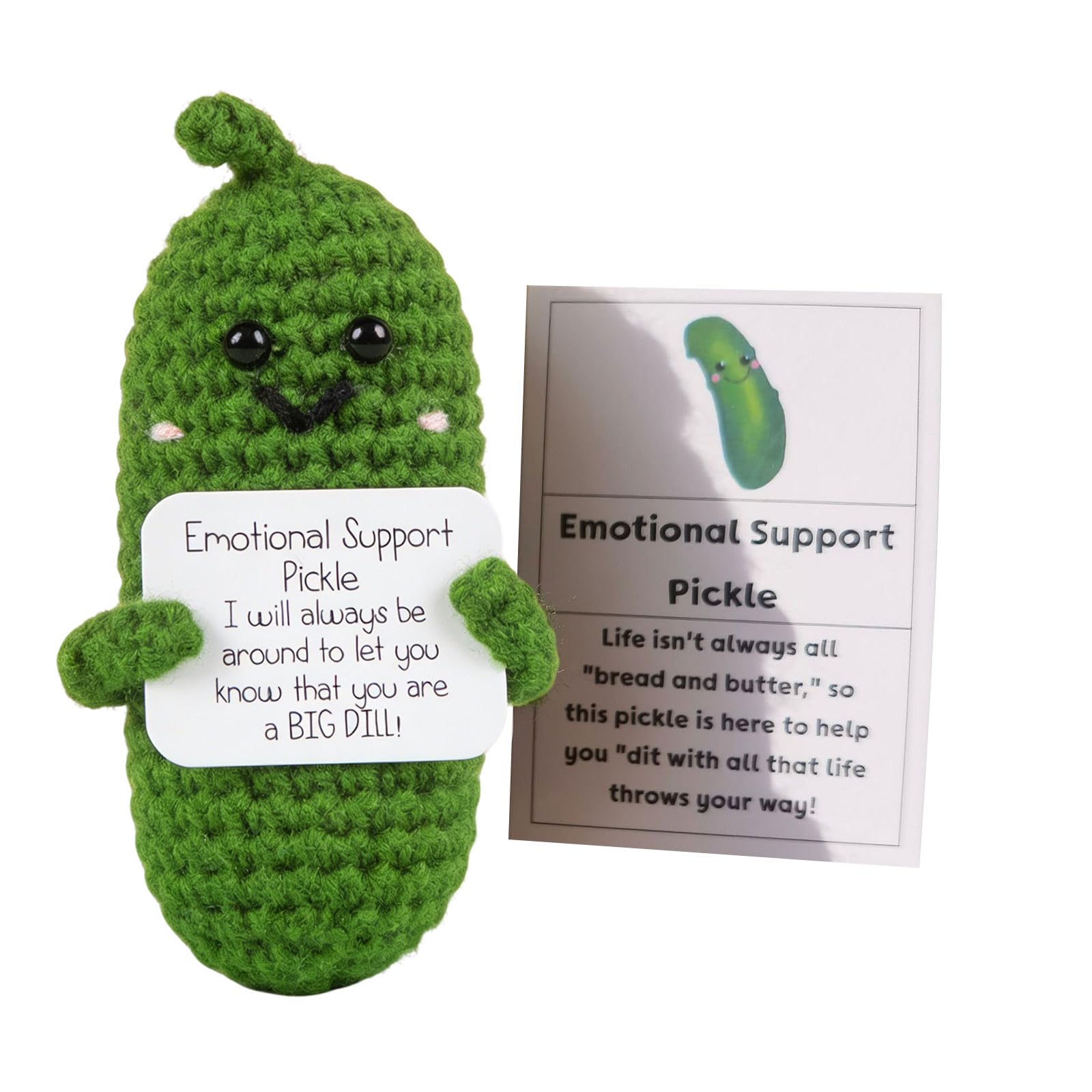 Emotional Support Pickle, Pickles, Weird Stuff, Pocket Hug Worry Dolls, Good Luck Cute Romantic Funny Gift for Women, Positive Pickle Graduation Gift,I Love You Gifts for Family Friend