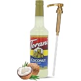 Jimoco&reg; Syrup Pump Dispenser + Torani&reg; Coconut Syrup, 25.4 oz - Coffee Syrup Pump &amp; Flavoring Bundle